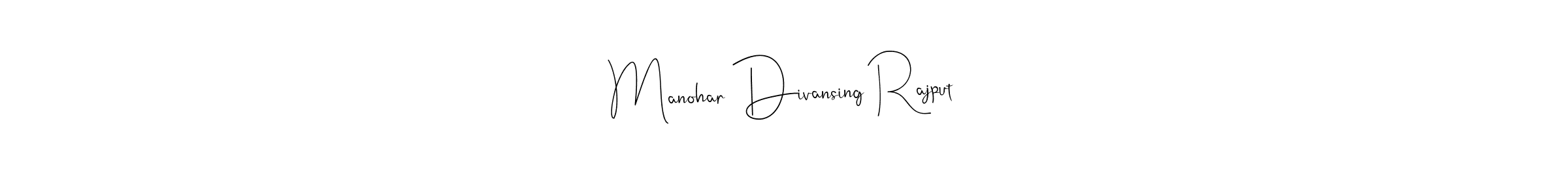 Design your own signature with our free online signature maker. With this signature software, you can create a handwritten (Andilay-7BmLP) signature for name Manohar Divansing Rajput. Manohar Divansing Rajput signature style 4 images and pictures png