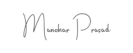 Upgrade your professional image with Manohar Prasad signature created with Andilay-7BmLP font. Fast, free, and watermark-free download. Manohar Prasad signature style 4 images and pictures png