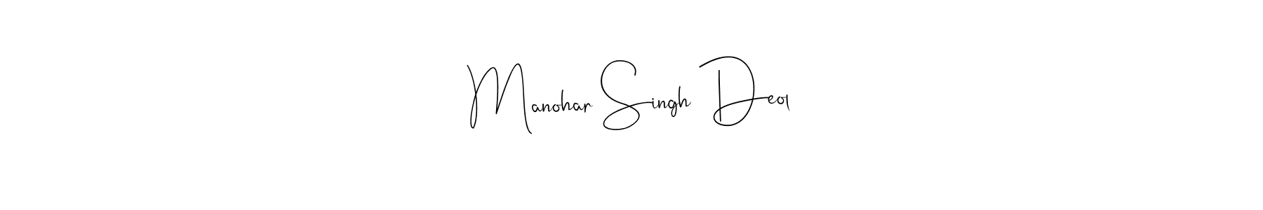 Make a beautiful signature design for name Manohar Singh Deol. With this signature (Andilay-7BmLP) style, you can create a handwritten signature for free. Manohar Singh Deol signature style 4 images and pictures png