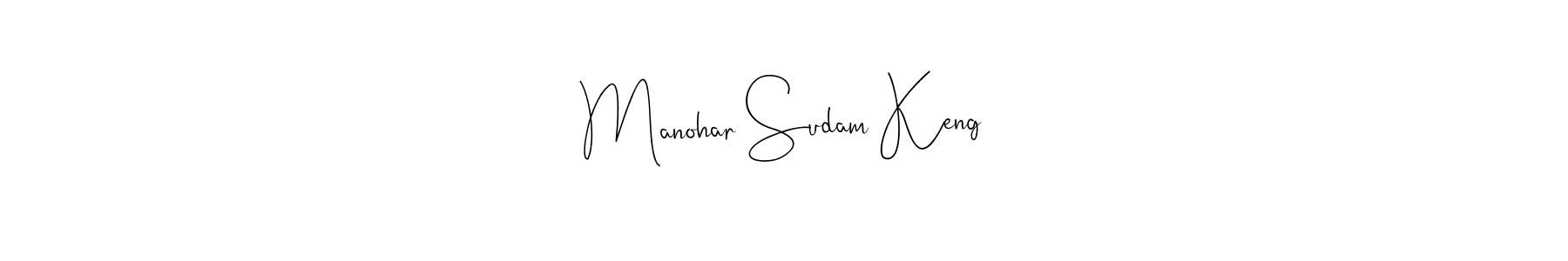Andilay-7BmLP is a professional signature style that is perfect for those who want to add a touch of class to their signature. It is also a great choice for those who want to make their signature more unique. Get Manohar Sudam Keng name to fancy signature for free. Manohar Sudam Keng signature style 4 images and pictures png