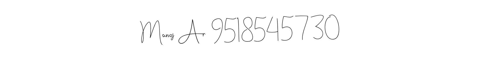 The best way (Andilay-7BmLP) to make a short signature is to pick only two or three words in your name. The name Manoj Ar  9518545730 include a total of six letters. For converting this name. Manoj Ar  9518545730 signature style 4 images and pictures png