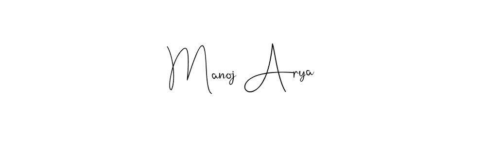 Create a beautiful signature design for name Manoj Arya. With this signature (Andilay-7BmLP) fonts, you can make a handwritten signature for free. Manoj Arya signature style 4 images and pictures png