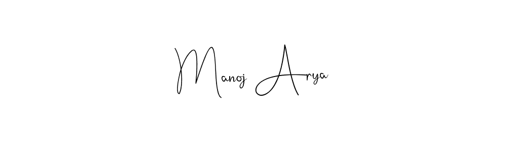 Create a beautiful signature design for name Manoj Arya. With this signature (Andilay-7BmLP) fonts, you can make a handwritten signature for free. Manoj Arya signature style 4 images and pictures png