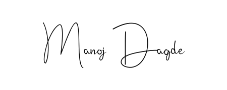 A modern signature idea for name Manoj Dagde using Andilay-7BmLP font. Clean strokes and elegant curves make it stand out instantly. Manoj Dagde signature style 4 images and pictures png