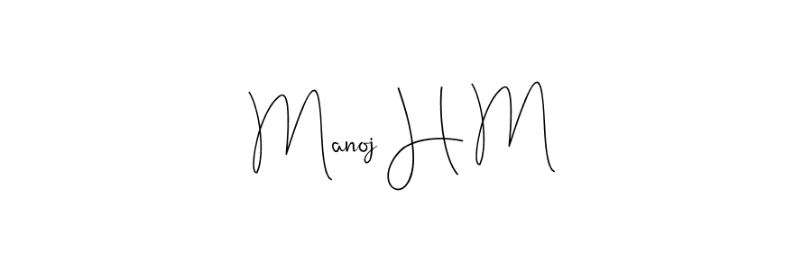 if you are searching for the best signature style for your name Manoj H M. so please give up your signature search. here we have designed multiple signature styles  using Andilay-7BmLP. Manoj H M signature style 4 images and pictures png