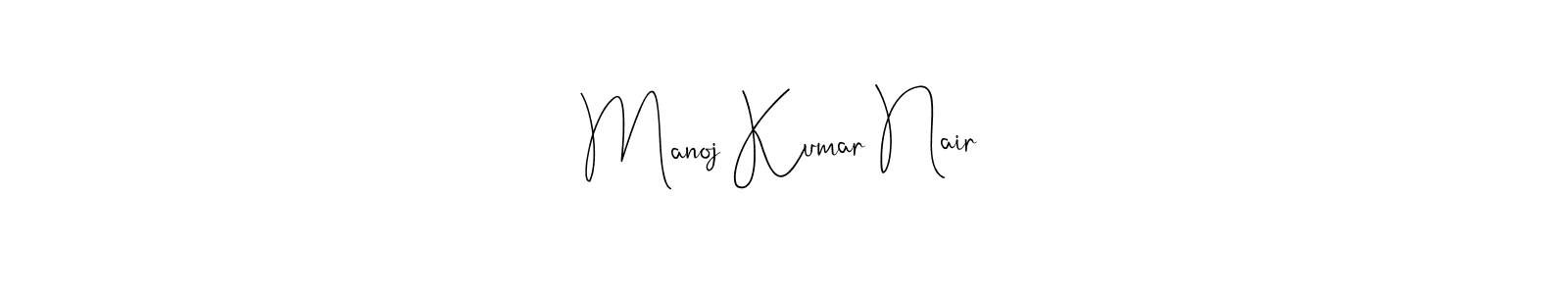 Andilay-7BmLP is a professional signature style that is perfect for those who want to add a touch of class to their signature. It is also a great choice for those who want to make their signature more unique. Get Manoj Kumar Nair name to fancy signature for free. Manoj Kumar Nair signature style 4 images and pictures png