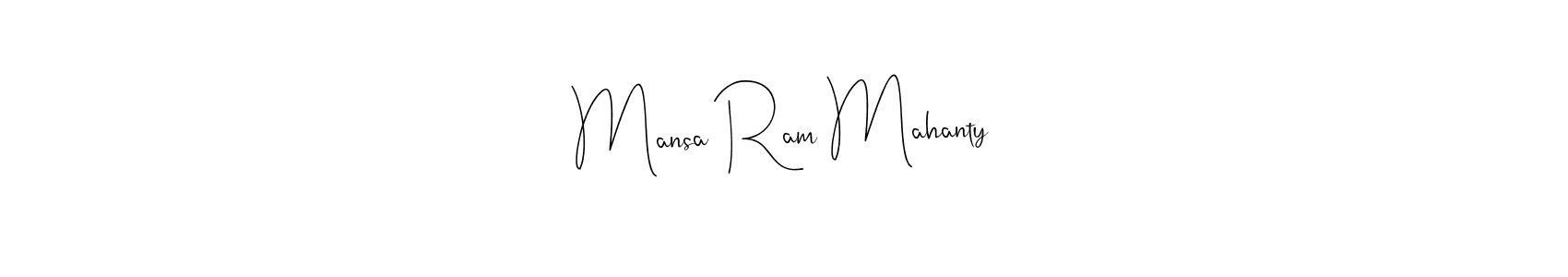 How to make Mansa Ram Mahanty name signature. Use Andilay-7BmLP style for creating short signs online. This is the latest handwritten sign. Mansa Ram Mahanty signature style 4 images and pictures png