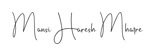 Discover how Mansi Haresh Mhatre looks in an executive cursive font (Andilay-7BmLP). Perfect for legal documents, invoices, and certificates. Mansi Haresh Mhatre signature style 4 images and pictures png