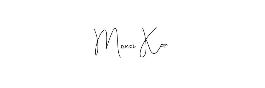 Similarly Andilay-7BmLP is the best handwritten signature design. Signature creator online .You can use it as an online autograph creator for name Mansi Kor. Mansi Kor signature style 4 images and pictures png