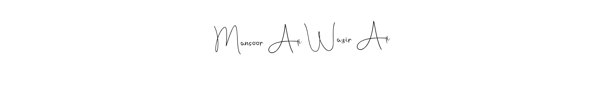 Also we have Mansoor Ali Wazir Ali name is the best signature style. Create professional handwritten signature collection using Andilay-7BmLP autograph style. Mansoor Ali Wazir Ali signature style 4 images and pictures png