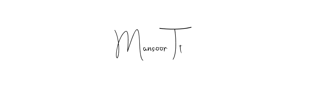 Use a signature maker to create a handwritten signature online. With this signature software, you can design (Andilay-7BmLP) your own signature for name Mansoor Tt. Mansoor Tt signature style 4 images and pictures png