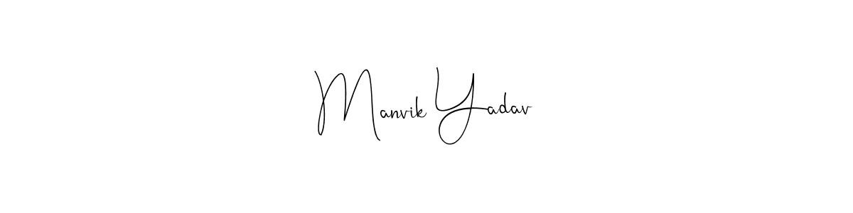 Make a beautiful signature design for name Manvik Yadav. With this signature (Andilay-7BmLP) style, you can create a handwritten signature for free. Manvik Yadav signature style 4 images and pictures png