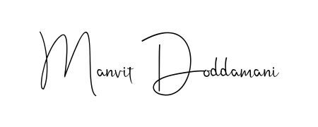 A sleek calligraphic signature for name Manvit Doddamani utilizing Andilay-7BmLP styling. Great for adding personal signatures to photos and art. Manvit Doddamani signature style 4 images and pictures png