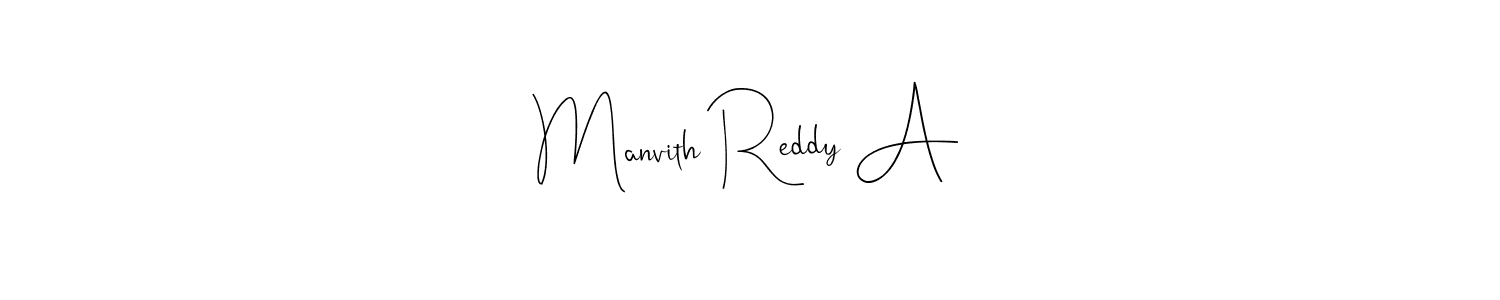 Create a beautiful signature design for name Manvith Reddy A. With this signature (Andilay-7BmLP) fonts, you can make a handwritten signature for free. Manvith Reddy A signature style 4 images and pictures png