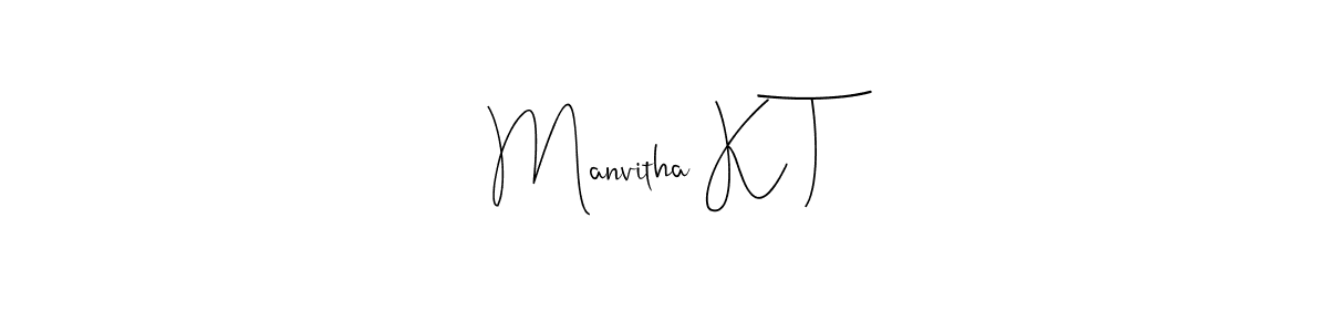 You should practise on your own different ways (Andilay-7BmLP) to write your name (Manvitha K T) in signature. don't let someone else do it for you. Manvitha K T signature style 4 images and pictures png