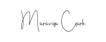 A modern signature idea for name Maravilla Clark using Andilay-7BmLP font. Clean strokes and elegant curves make it stand out instantly. Maravilla Clark signature style 4 images and pictures png