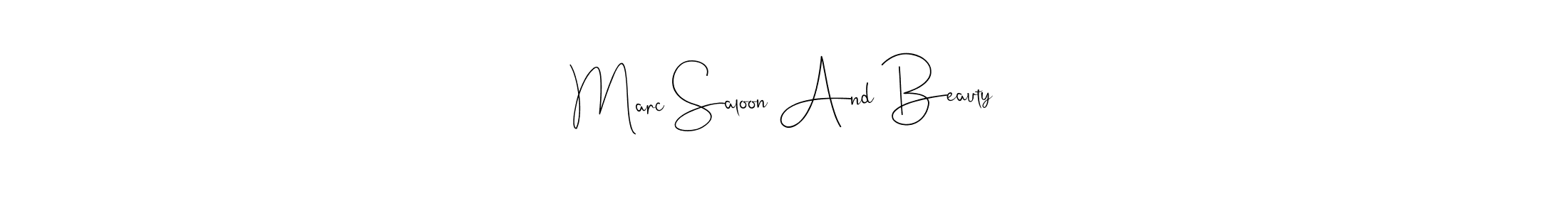 How to make Marc Saloon And Beauty name signature. Use Andilay-7BmLP style for creating short signs online. This is the latest handwritten sign. Marc Saloon And Beauty signature style 4 images and pictures png