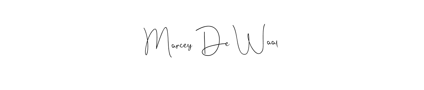 Andilay-7BmLP is a professional signature style that is perfect for those who want to add a touch of class to their signature. It is also a great choice for those who want to make their signature more unique. Get Marcey De Waal name to fancy signature for free. Marcey De Waal signature style 4 images and pictures png