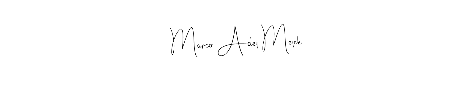See photos of Marco Adel Melek official signature by Spectra . Check more albums & portfolios. Read reviews & check more about Andilay-7BmLP font. Marco Adel Melek signature style 4 images and pictures png