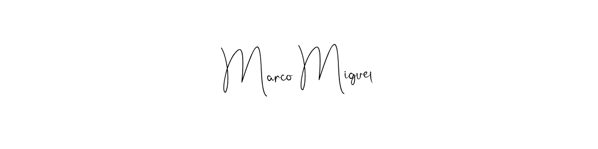 You should practise on your own different ways (Andilay-7BmLP) to write your name (Marco Miguel) in signature. don't let someone else do it for you. Marco Miguel signature style 4 images and pictures png