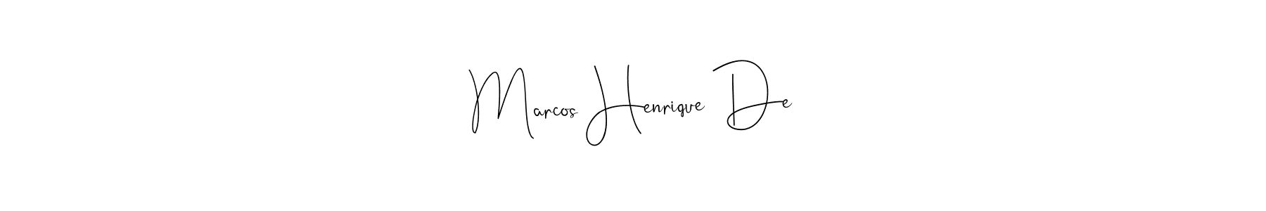 Make a beautiful signature design for name Marcos Henrique De. With this signature (Andilay-7BmLP) style, you can create a handwritten signature for free. Marcos Henrique De signature style 4 images and pictures png