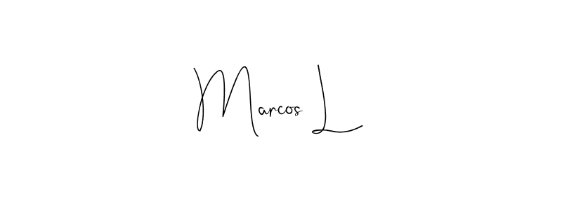 Create a beautiful signature design for name Marcos L. With this signature (Andilay-7BmLP) fonts, you can make a handwritten signature for free. Marcos L signature style 4 images and pictures png