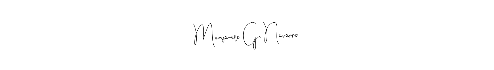 Create a beautiful signature design for name Margarette G. Navarro. With this signature (Andilay-7BmLP) fonts, you can make a handwritten signature for free. Margarette G. Navarro signature style 4 images and pictures png