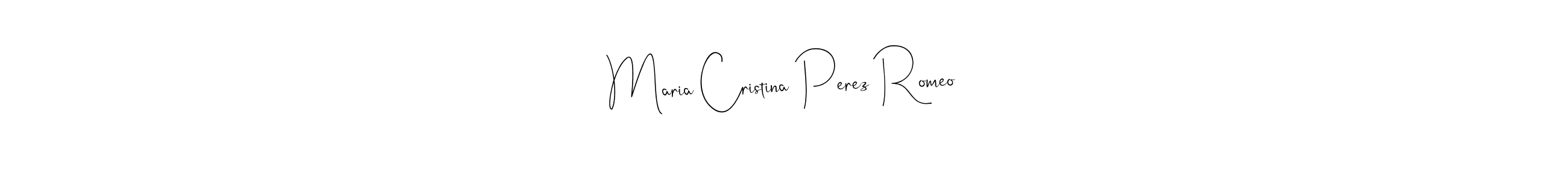 The best way (Andilay-7BmLP) to make a short signature is to pick only two or three words in your name. The name Maria Cristina Perez Romeo include a total of six letters. For converting this name. Maria Cristina Perez Romeo signature style 4 images and pictures png