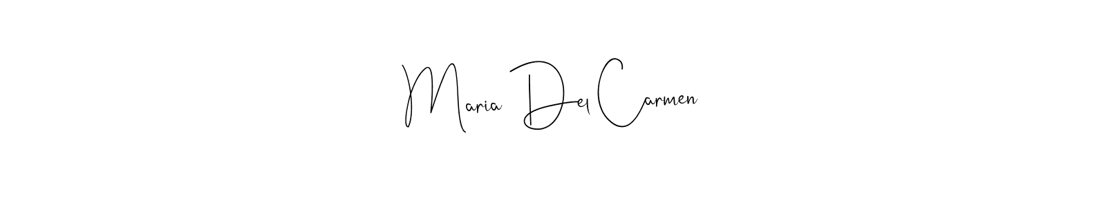 Use a signature maker to create a handwritten signature online. With this signature software, you can design (Andilay-7BmLP) your own signature for name Maria Del Carmen. Maria Del Carmen signature style 4 images and pictures png