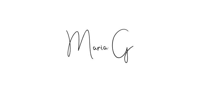 Design your own signature with our free online signature maker. With this signature software, you can create a handwritten (Andilay-7BmLP) signature for name Maria G. Maria G signature style 4 images and pictures png