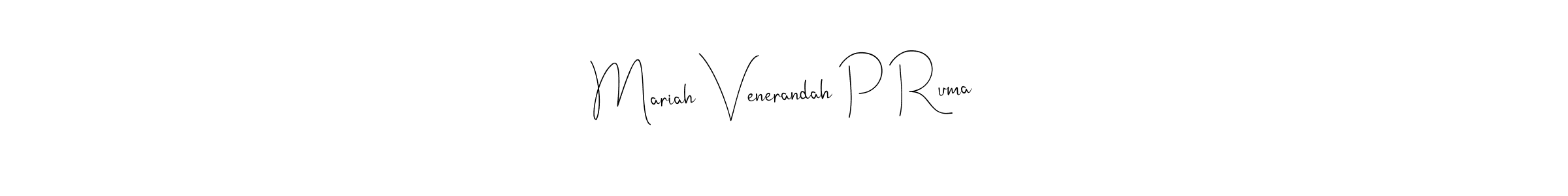 The best way (Andilay-7BmLP) to make a short signature is to pick only two or three words in your name. The name Mariah Venerandah P Ruma include a total of six letters. For converting this name. Mariah Venerandah P Ruma signature style 4 images and pictures png