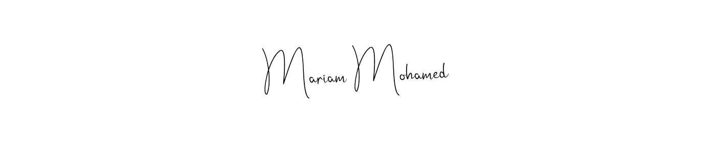 if you are searching for the best signature style for your name Mariam Mohamed. so please give up your signature search. here we have designed multiple signature styles  using Andilay-7BmLP. Mariam Mohamed signature style 4 images and pictures png