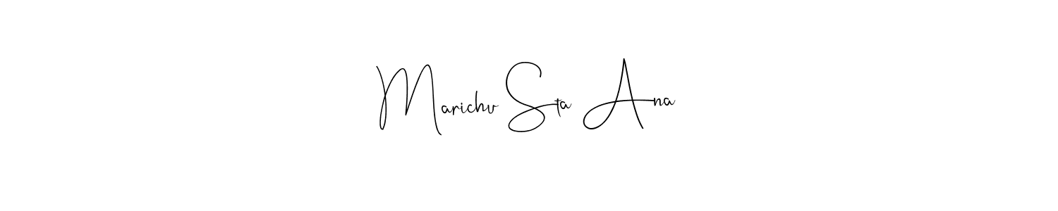 Here are the top 10 professional signature styles for the name Marichu Sta Ana. These are the best autograph styles you can use for your name. Marichu Sta Ana signature style 4 images and pictures png