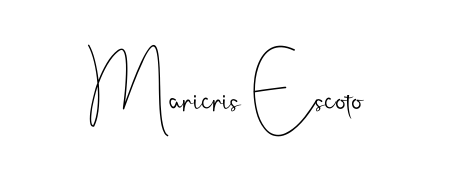Achieve flawless digital penmanship with Maricris Escoto name in Andilay-7BmLP font. The perfect tool for creating online signatures. Maricris Escoto signature style 4 images and pictures png