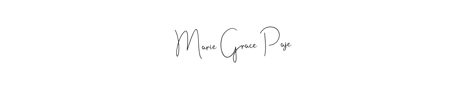 Create a beautiful signature design for name Marie Grace Paje. With this signature (Andilay-7BmLP) fonts, you can make a handwritten signature for free. Marie Grace Paje signature style 4 images and pictures png