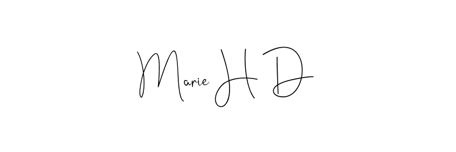 The best way (Andilay-7BmLP) to make a short signature is to pick only two or three words in your name. The name Marie H D include a total of six letters. For converting this name. Marie H D signature style 4 images and pictures png