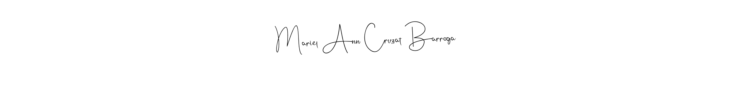 Use a signature maker to create a handwritten signature online. With this signature software, you can design (Andilay-7BmLP) your own signature for name Mariel Ann Cruzat Barroga. Mariel Ann Cruzat Barroga signature style 4 images and pictures png