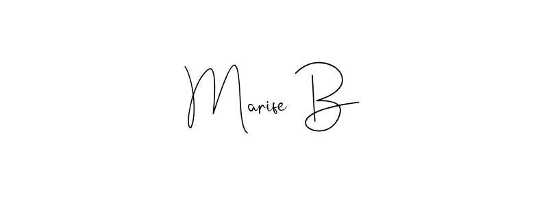 How to make Marife B name signature. Use Andilay-7BmLP style for creating short signs online. This is the latest handwritten sign. Marife B signature style 4 images and pictures png