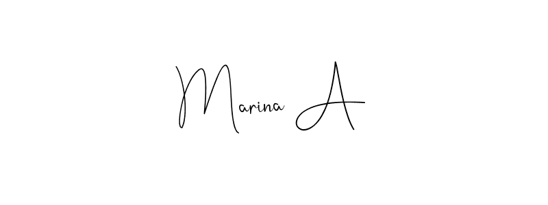 Design your own signature with our free online signature maker. With this signature software, you can create a handwritten (Andilay-7BmLP) signature for name Marina A. Marina A signature style 4 images and pictures png