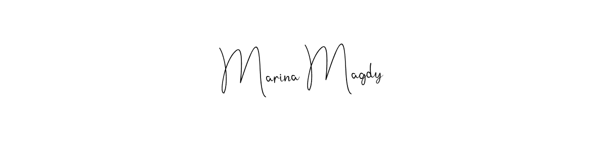 Use a signature maker to create a handwritten signature online. With this signature software, you can design (Andilay-7BmLP) your own signature for name Marina Magdy. Marina Magdy signature style 4 images and pictures png