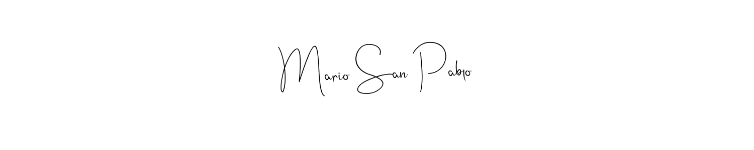 Mario San Pablo stylish signature style. Best Handwritten Sign (Andilay-7BmLP) for my name. Handwritten Signature Collection Ideas for my name Mario San Pablo. Mario San Pablo signature style 4 images and pictures png