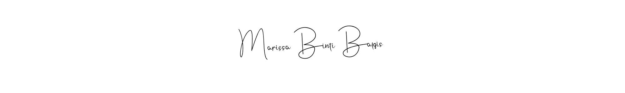 Design your own signature with our free online signature maker. With this signature software, you can create a handwritten (Andilay-7BmLP) signature for name Marissa Binti Balqis. Marissa Binti Balqis signature style 4 images and pictures png