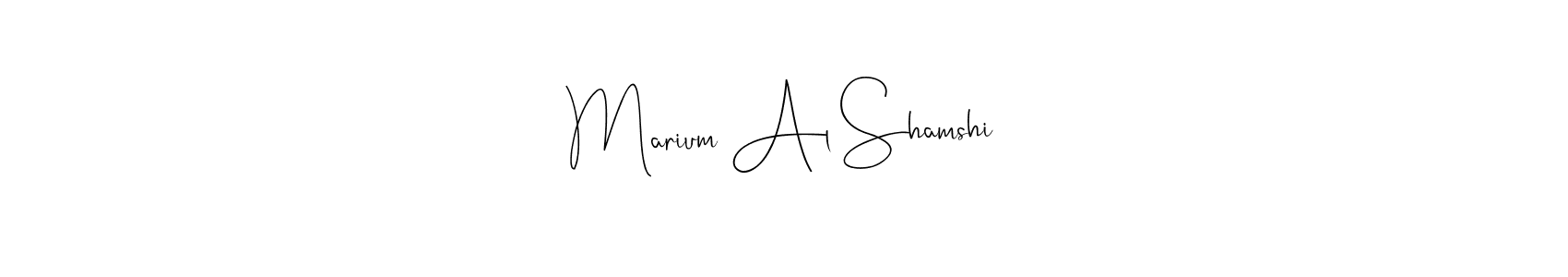 Make a beautiful signature design for name Marium Al Shamshi. Use this online signature maker to create a handwritten signature for free. Marium Al Shamshi signature style 4 images and pictures png