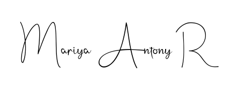You can use this online signature creator to create a handwritten signature for the name Mariya Antony R. This is the best online autograph maker. Mariya Antony R signature style 4 images and pictures png