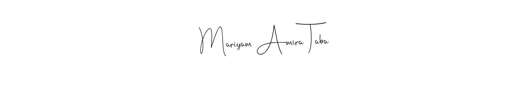 Use a signature maker to create a handwritten signature online. With this signature software, you can design (Andilay-7BmLP) your own signature for name Mariyam Amira Taba. Mariyam Amira Taba signature style 4 images and pictures png