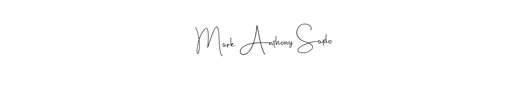Make a short Mark Anthony Saldo signature style. Manage your documents anywhere anytime using Andilay-7BmLP. Create and add eSignatures, submit forms, share and send files easily. Mark Anthony Saldo signature style 4 images and pictures png