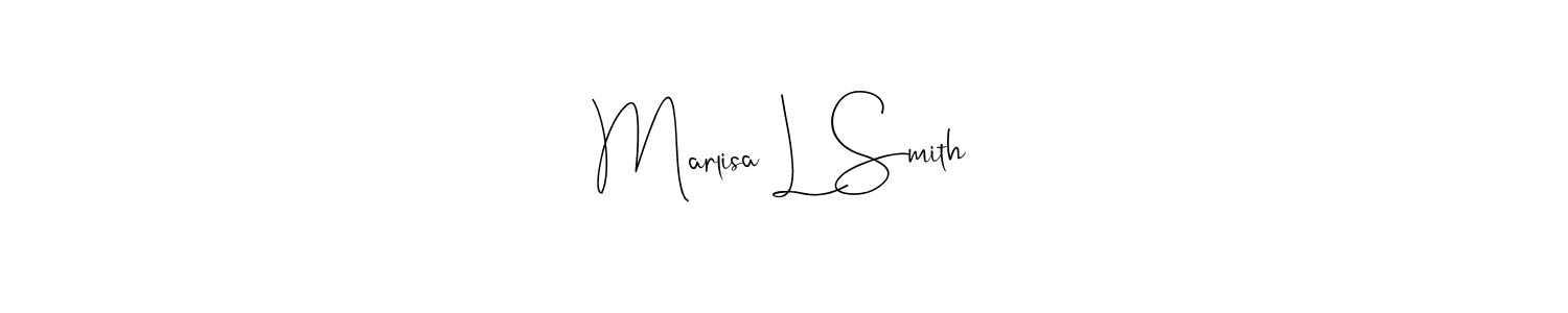 Make a beautiful signature design for name Marlisa L Smith. With this signature (Andilay-7BmLP) style, you can create a handwritten signature for free. Marlisa L Smith signature style 4 images and pictures png