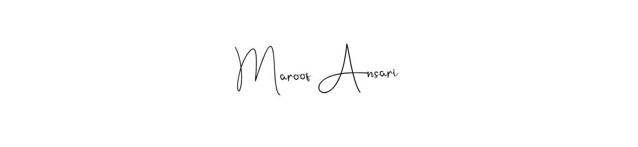 Here are the top 10 professional signature styles for the name Maroof Ansari. These are the best autograph styles you can use for your name. Maroof Ansari signature style 4 images and pictures png