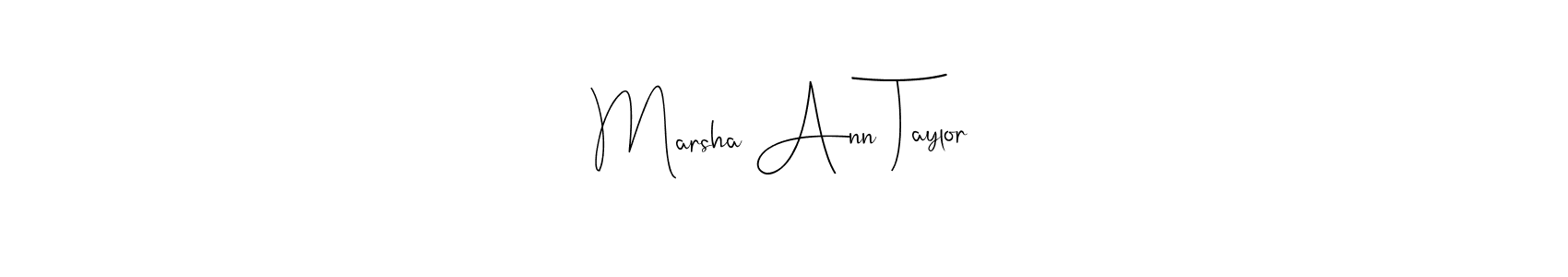 How to make Marsha Ann Taylor name signature. Use Andilay-7BmLP style for creating short signs online. This is the latest handwritten sign. Marsha Ann Taylor signature style 4 images and pictures png