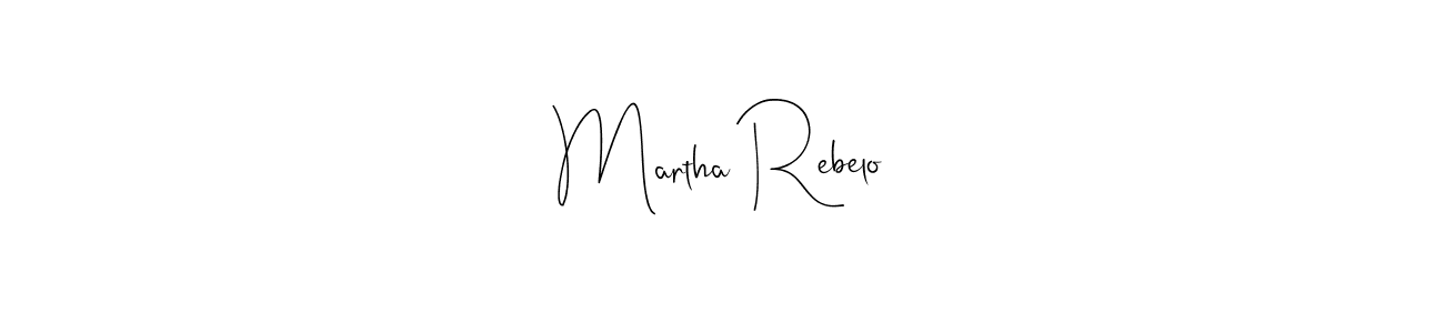 How to make Martha Rebelo name signature. Use Andilay-7BmLP style for creating short signs online. This is the latest handwritten sign. Martha Rebelo signature style 4 images and pictures png